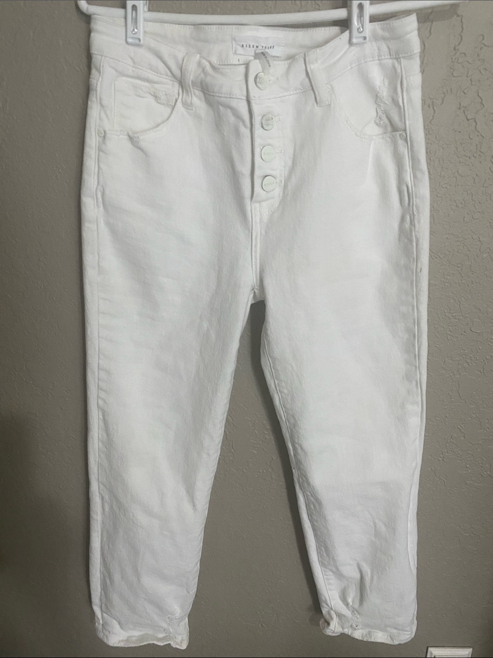 Risen White High-Rise Button-Front Women’s Cropped Jeans 29/9